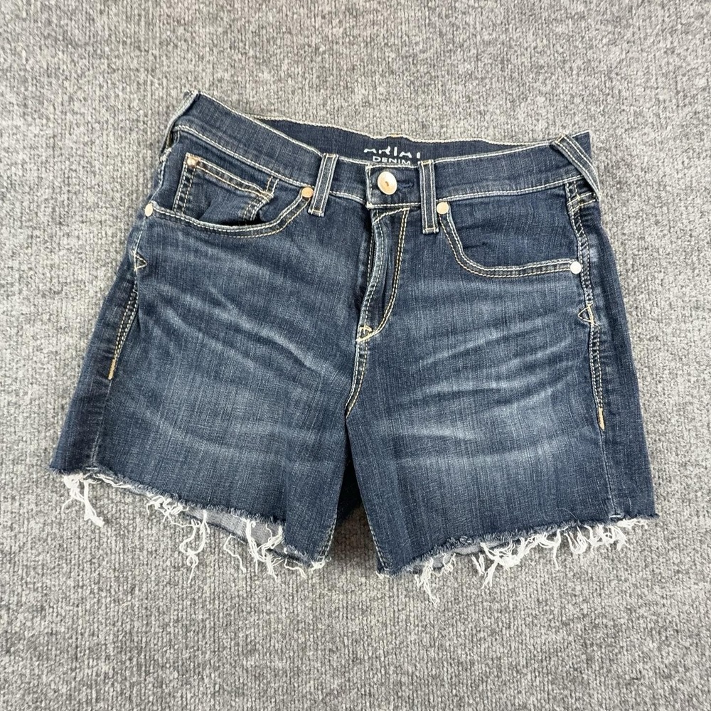 Ariat Denim Shorts Womens 29 Blue Boyfriend Perfect Rise Cutoff Raw Hem Stretch